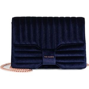TED BAKER
Quilted Velvet Bow Crossbody Bag - Blue In Dark Blue